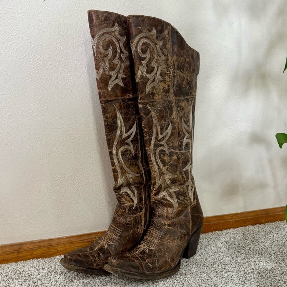 Dan Post Jilted Knee High Western Boots - Picture 3 of 7
